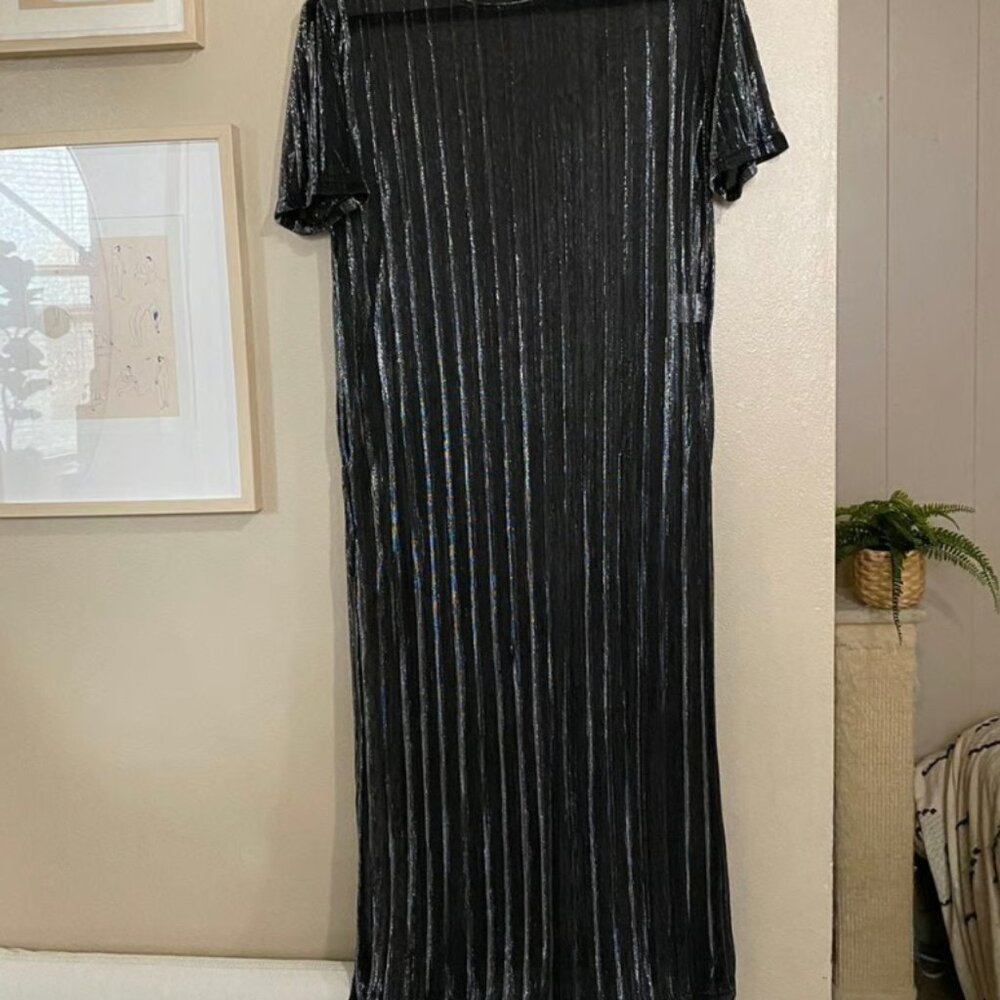 Black metallic mesh dress festival concerts